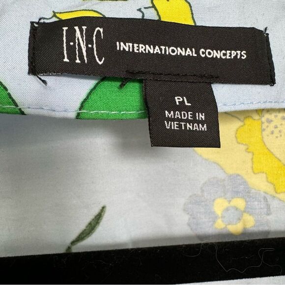 INC INTERNATIONAL CONCEPTS Cotton Floral Midi Shirtdress - Large Petite - NWT - Picture 8 of 9